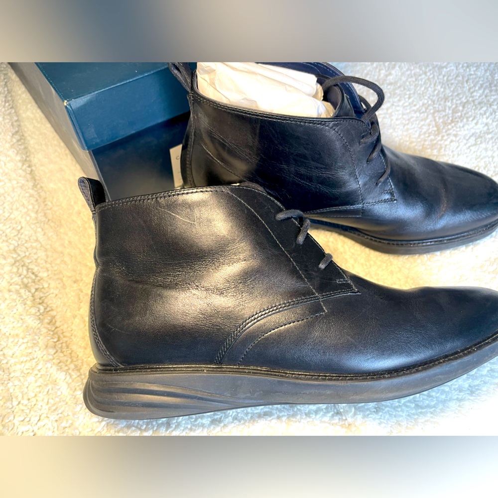 Cole Haan black Grand Evolution Chukka leather boots
